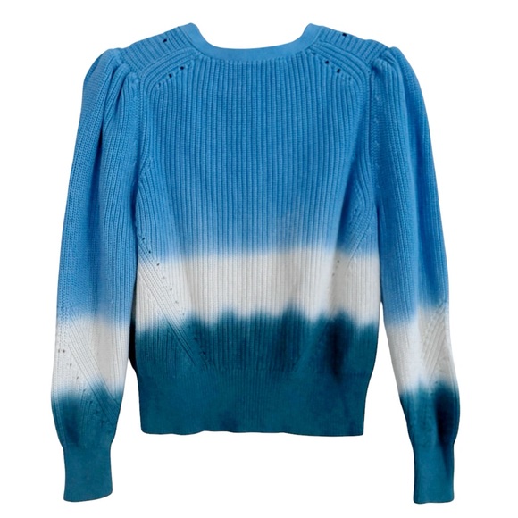 Veronica Beard Parula Dip-Dye Puff-Sleeve Cardigan Large - Picture 3 of 6